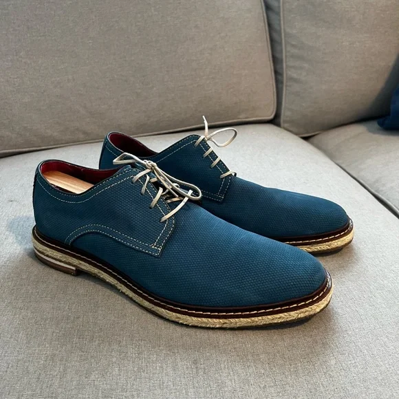 Cole Haan | Shoes | Cole Haan Blue Suede Espadrille Derbys  display picture 3
